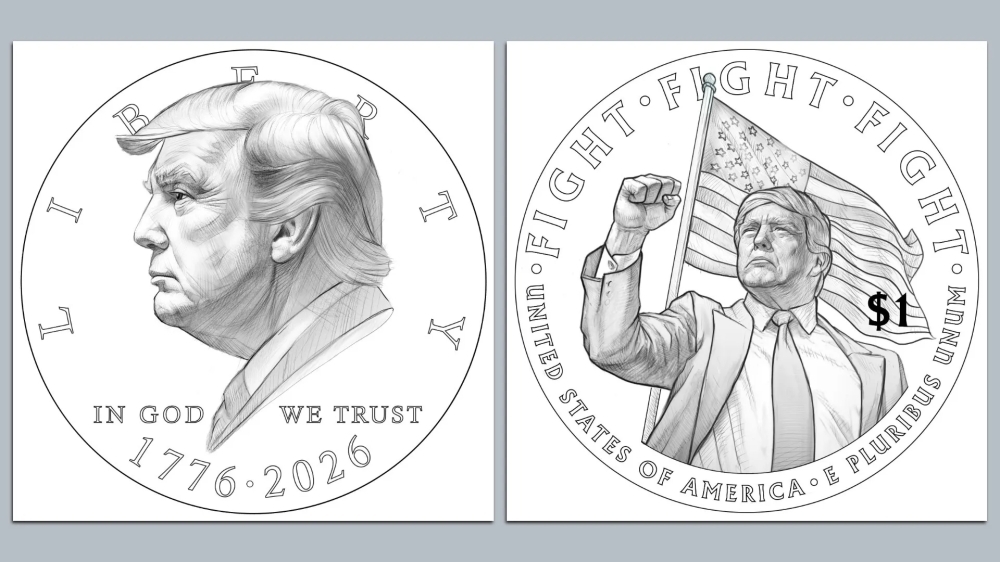 US unveils draft design for $1 Trump coin to mark 250th independence celebrations